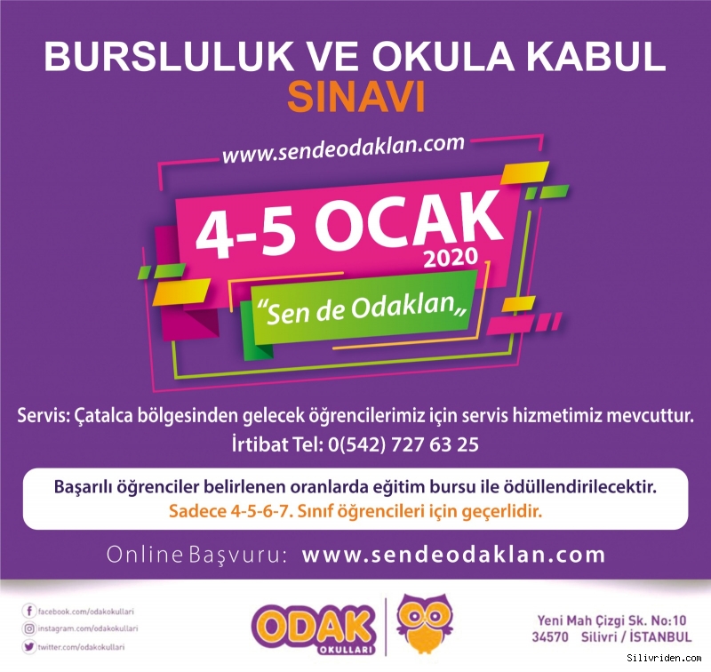 Odak Okulları 'Bursluluk Sınavı' için başvurular başladı