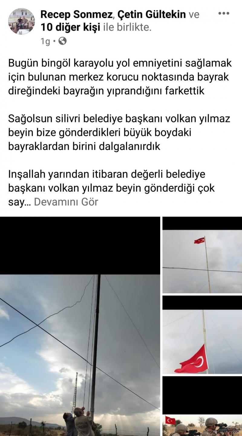 Korucular istedi Başkan Yılmaz Bingöl'e bayrak gönderdi