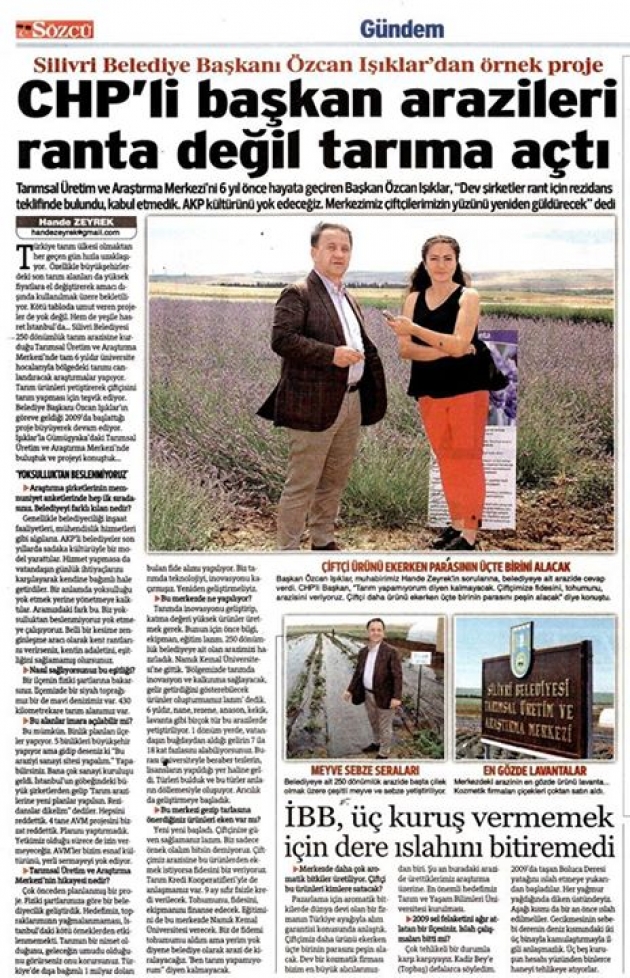 Arazileri ranta değil tarıma açtı