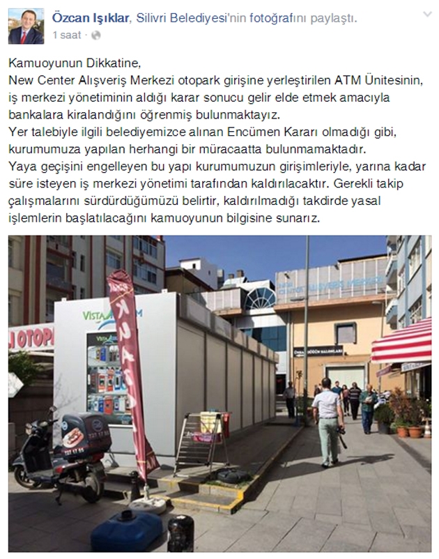 İzinsiz yapılan ATM Üniteleri kaldırılıyor!