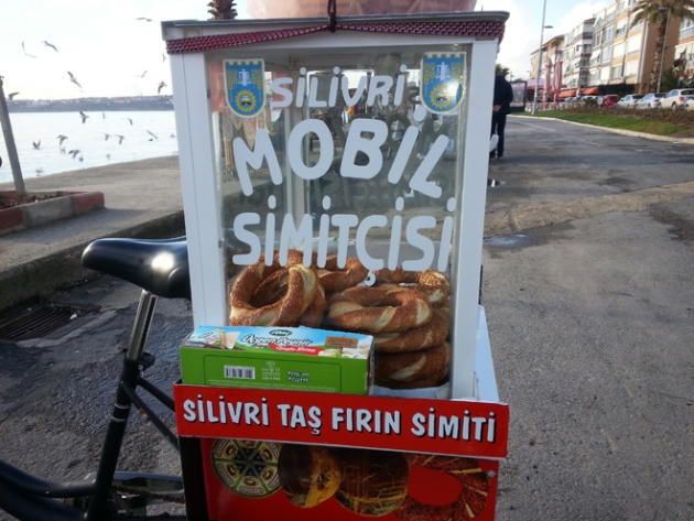 Silivri'nin mobil simitçisi çıktı