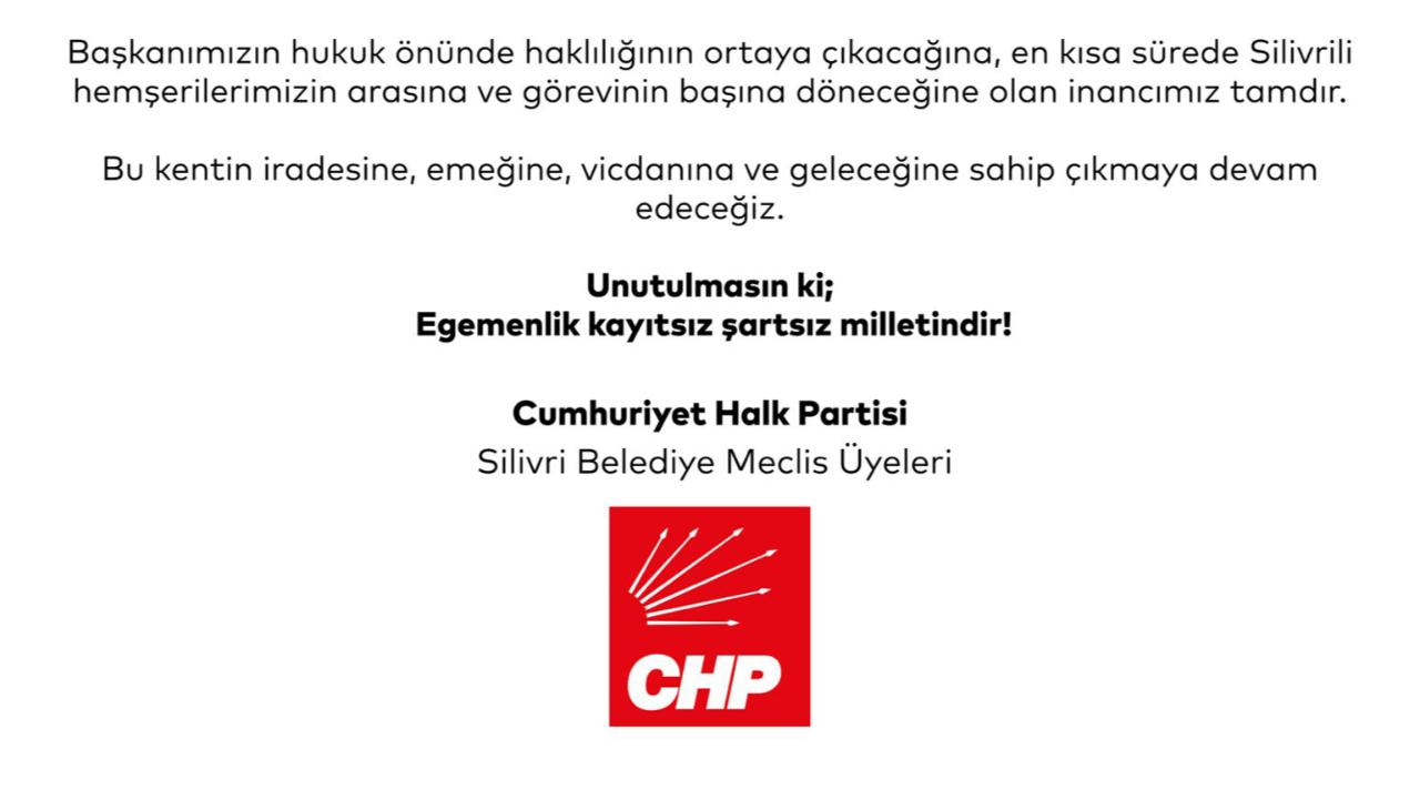 “Başkanımızın ve Silivri halkının iradesinin yanındayız”